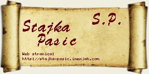 Stajka Pašić vizit kartica